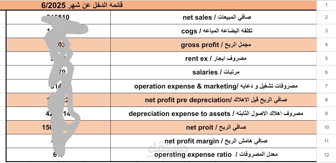 monthly income statement