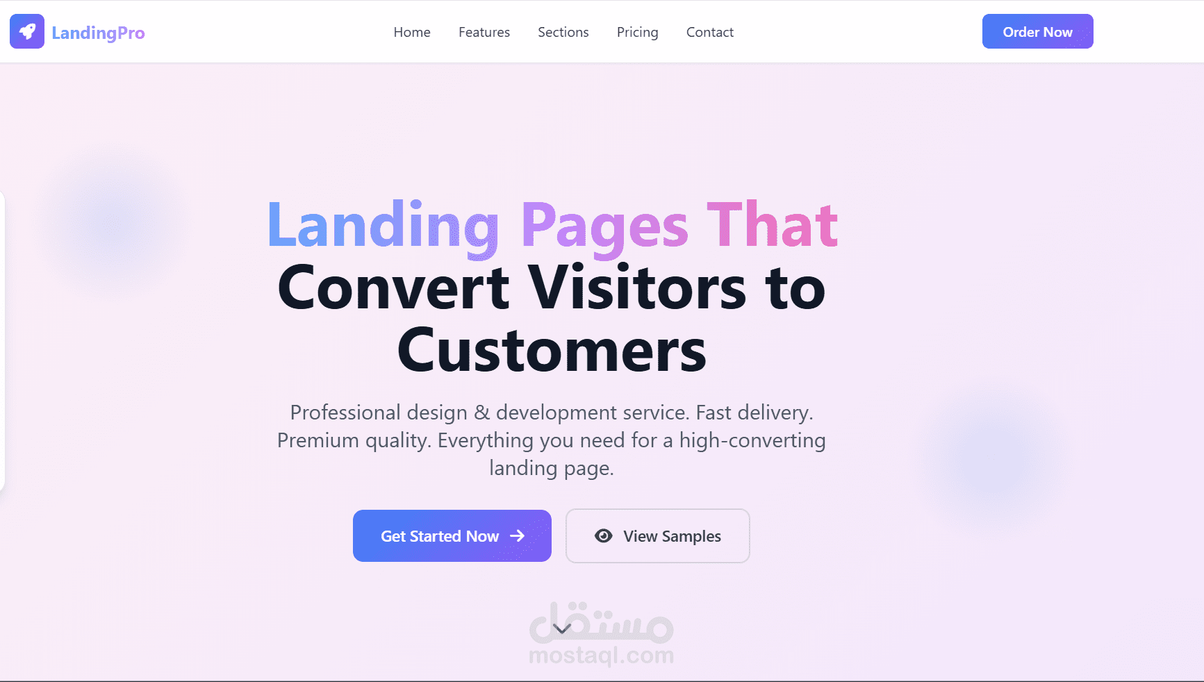 تصميم وتطوير Landing Page احترافية متجاوبة
