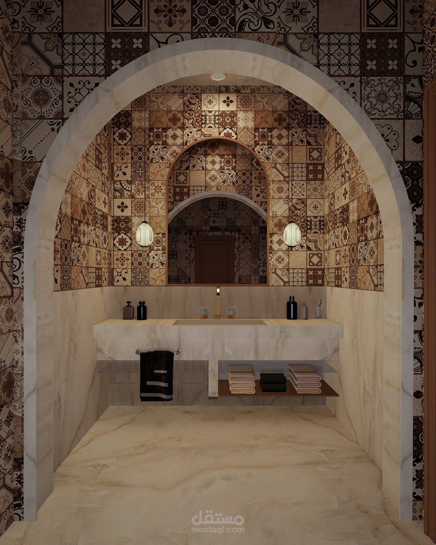 تصميم داخلي فاخر - دمج التراث الأندلسي بالحداثة (Modern Andalusian)