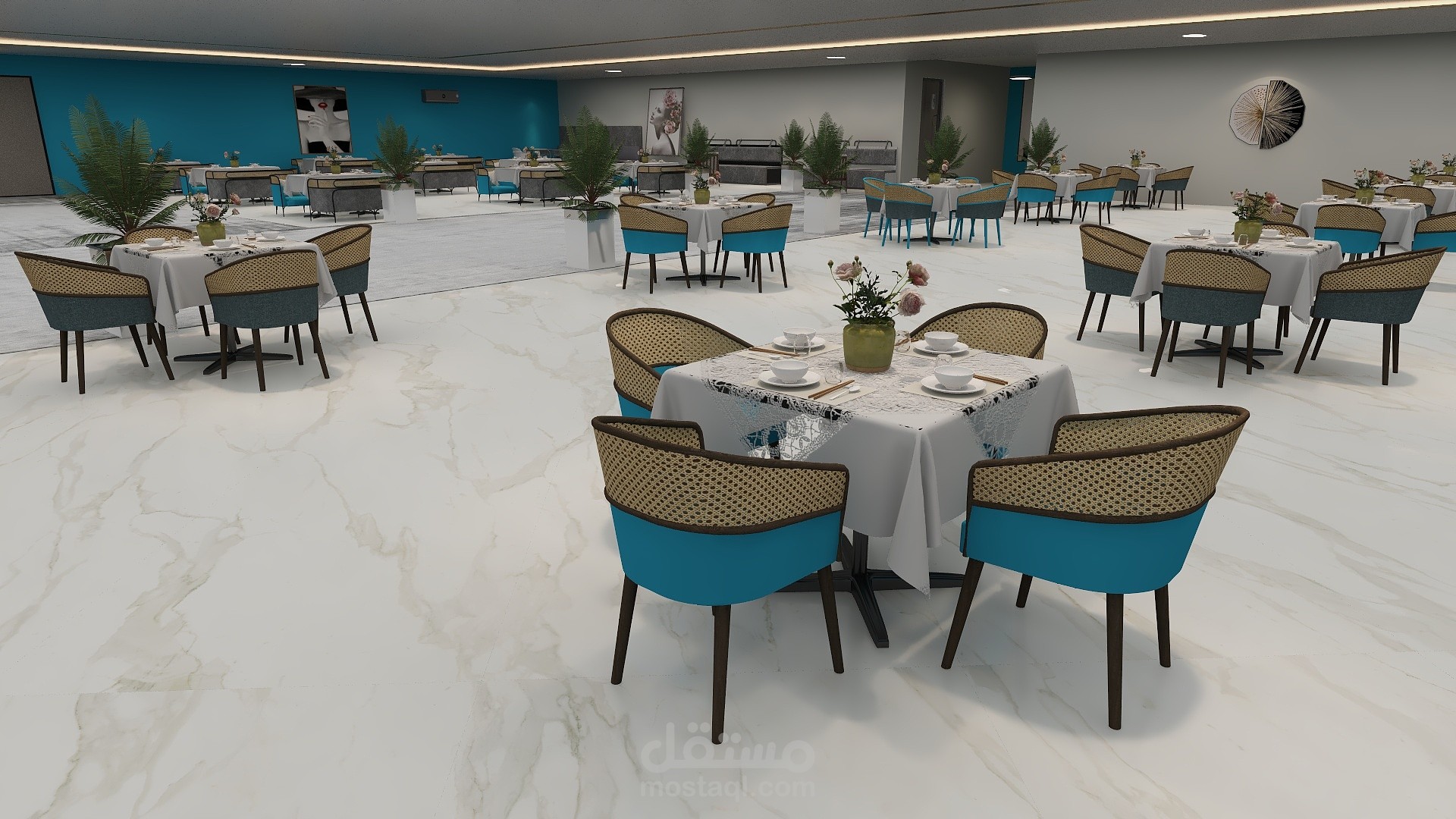 Modern Restaurant Design – 30×40 m