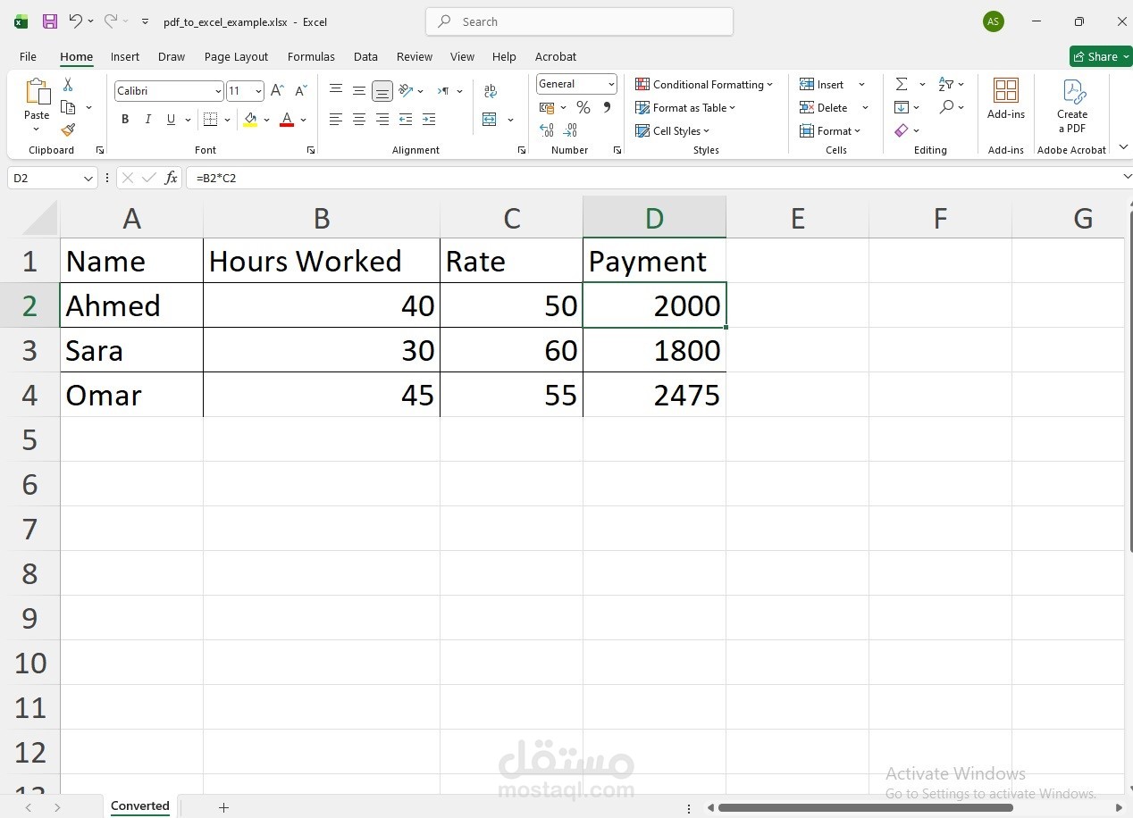 تحويل ملف PDF إلى Excel منسّق وجاهز للاستخدام