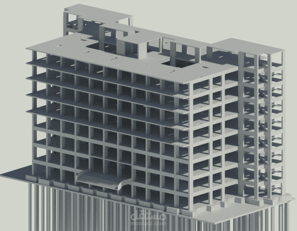 نمذجة BIM Structure لمبنى خدمات متعدد الطوابق