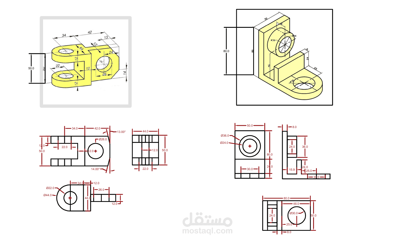 تصميم قطع تثبيت ميكانيكية ثلاثية الأبعاد
