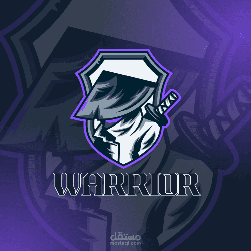 تصميم لوجو احترافي بأسلوب جيمينغ (Gaming Logo – Warrior)