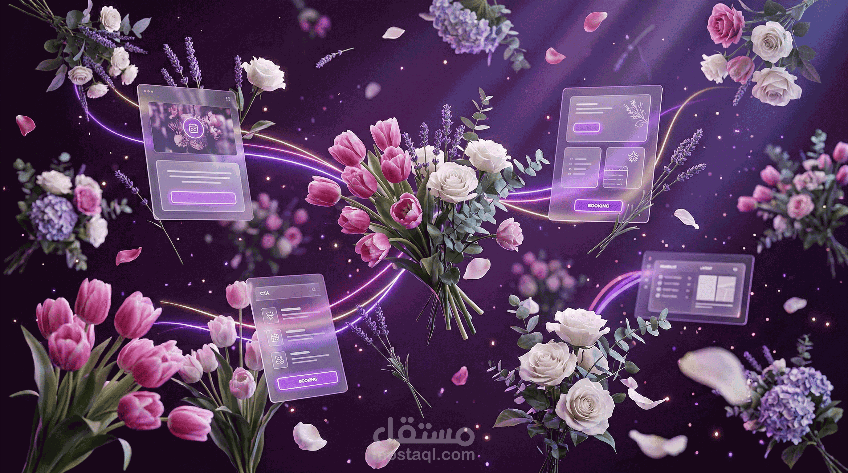 تصميم صفحة هبوط لشركة "باقات" لتنسيق الفعاليات والأزهار