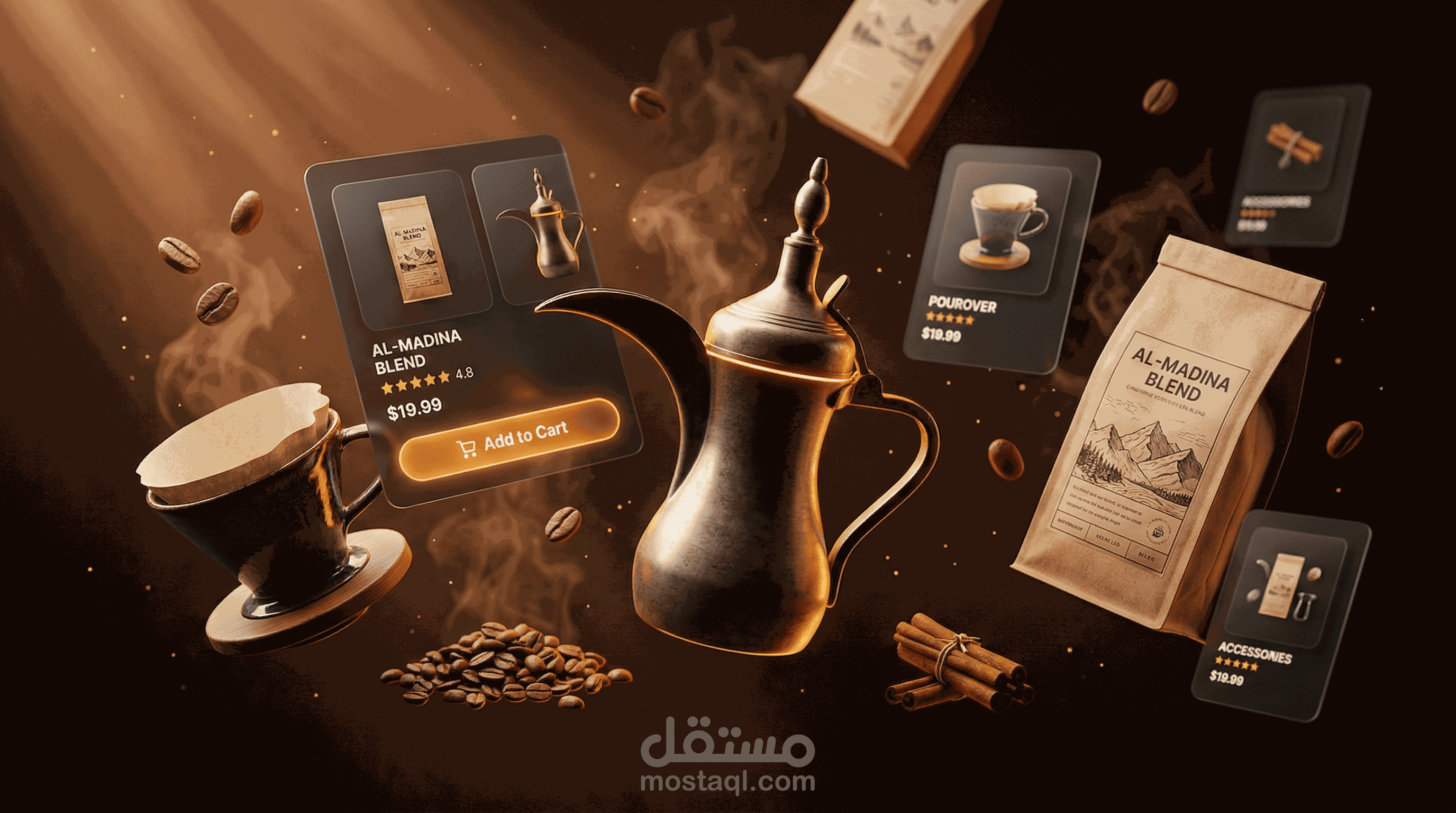 تصميم صفحة هبوط لمتجر "جود" للقهوة المختصة