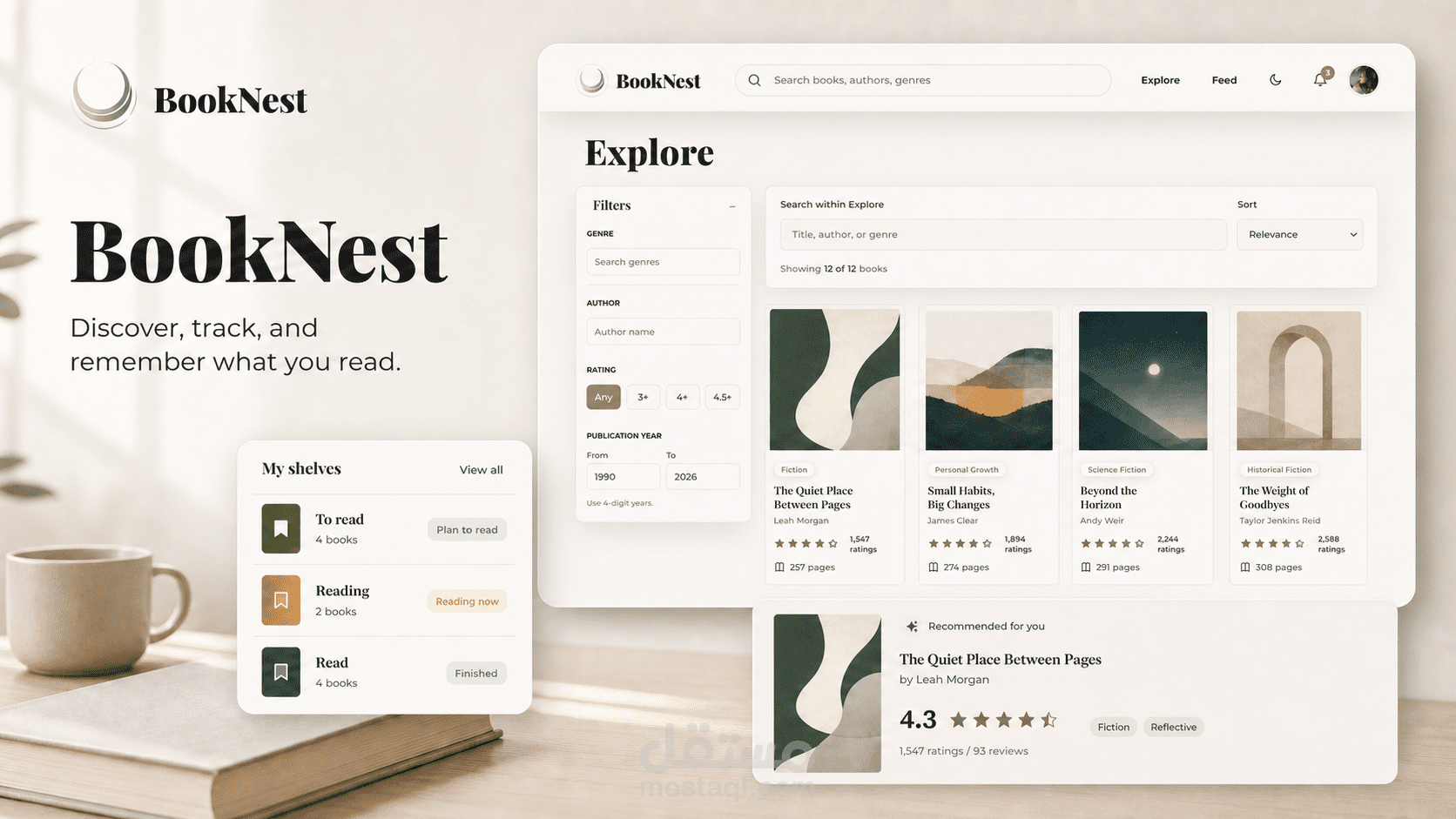 تطوير منصة BookNest