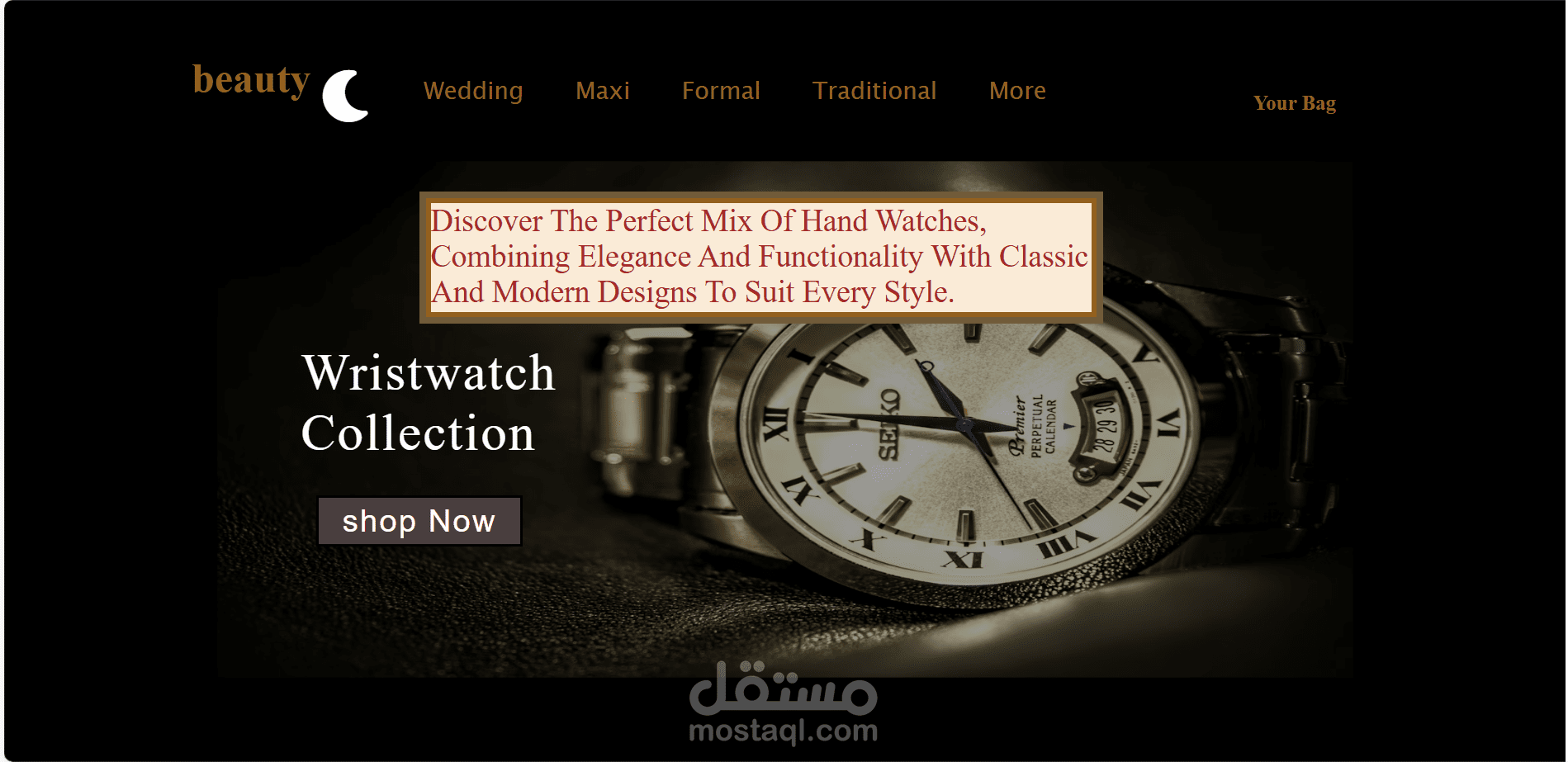 متجر ساعات — Front‑End E‑commerce Landing Page