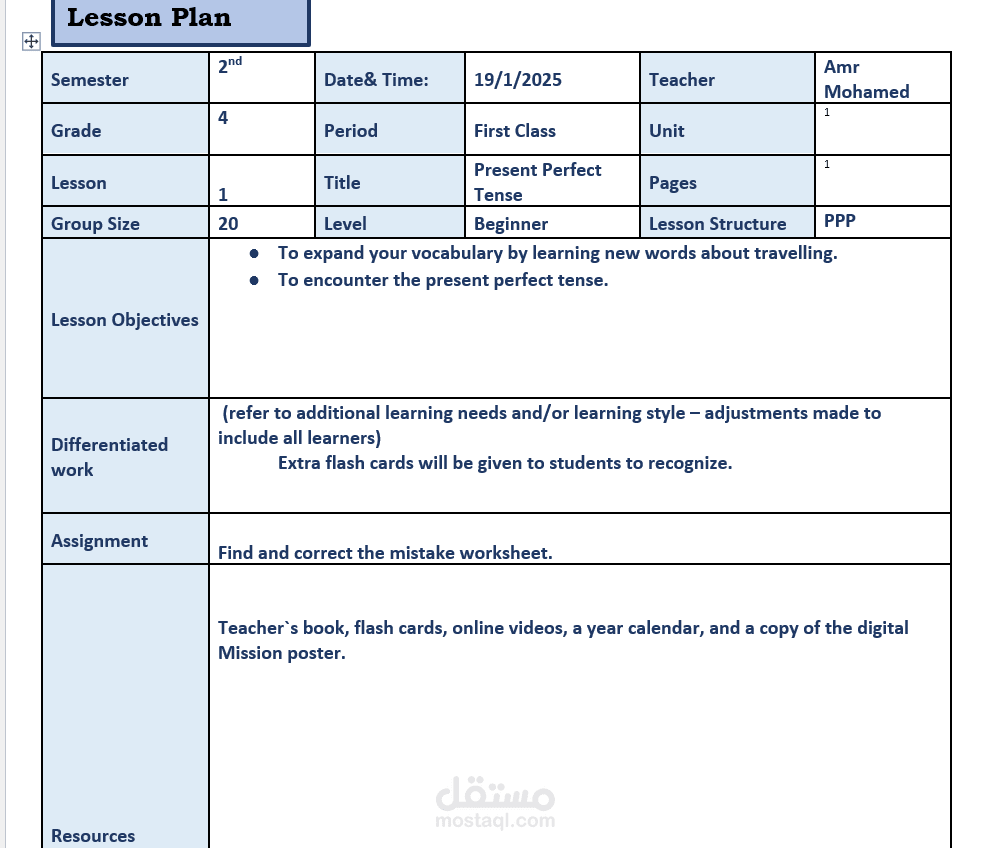 Lesson Plan
