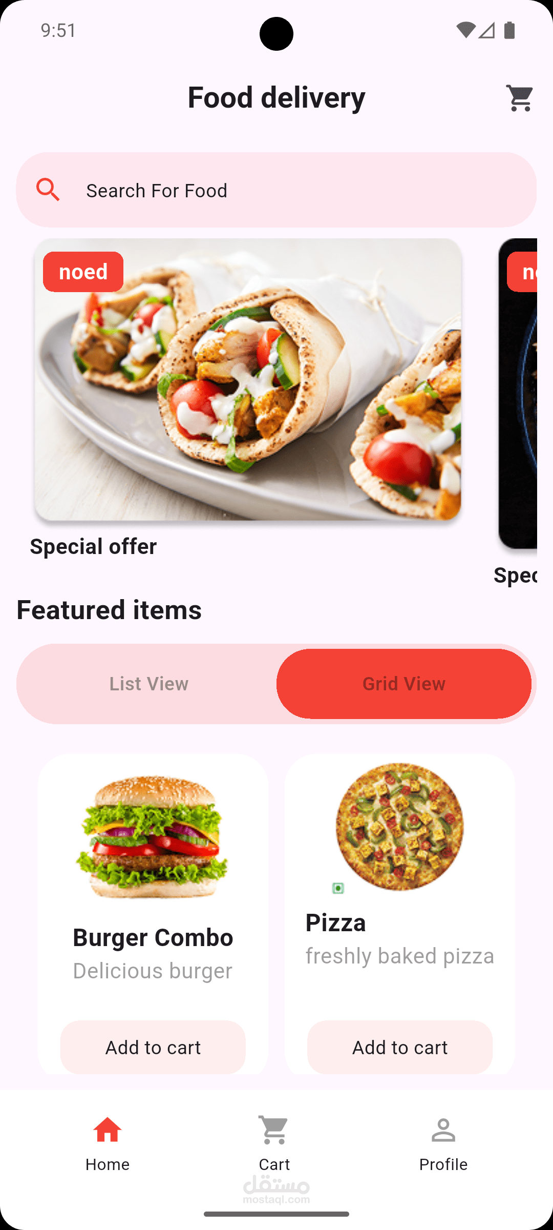 Food delivery app