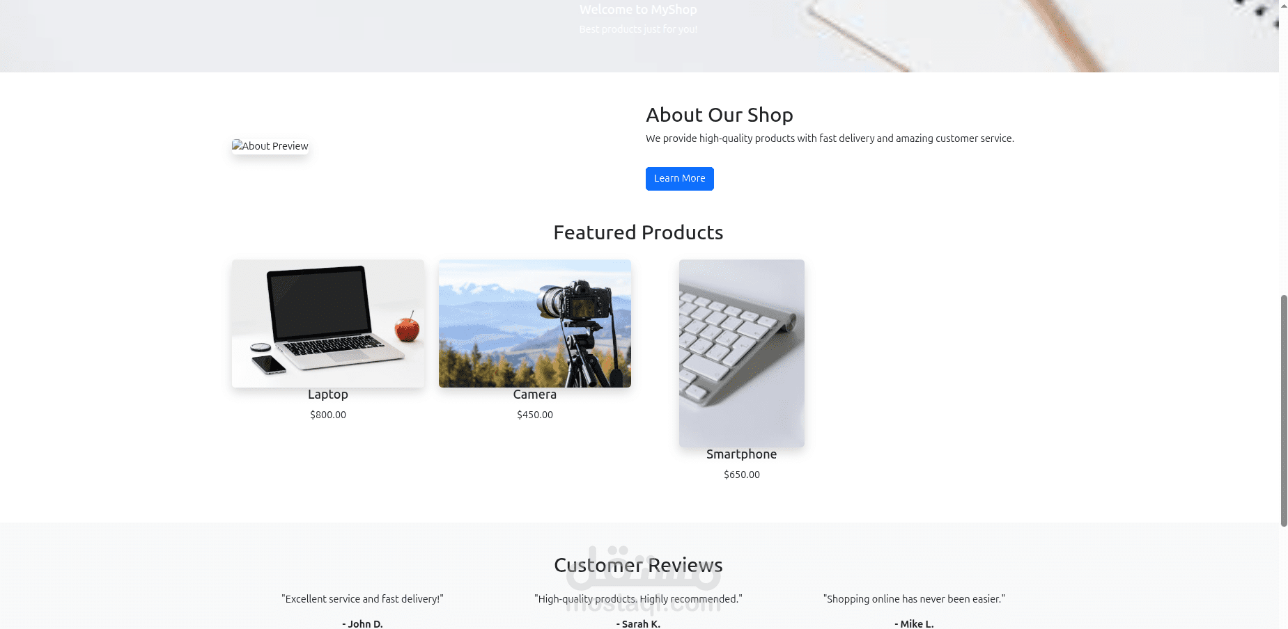 ماي شوب – متجر إلكتروني للإلكترونيات والإكسسوارات