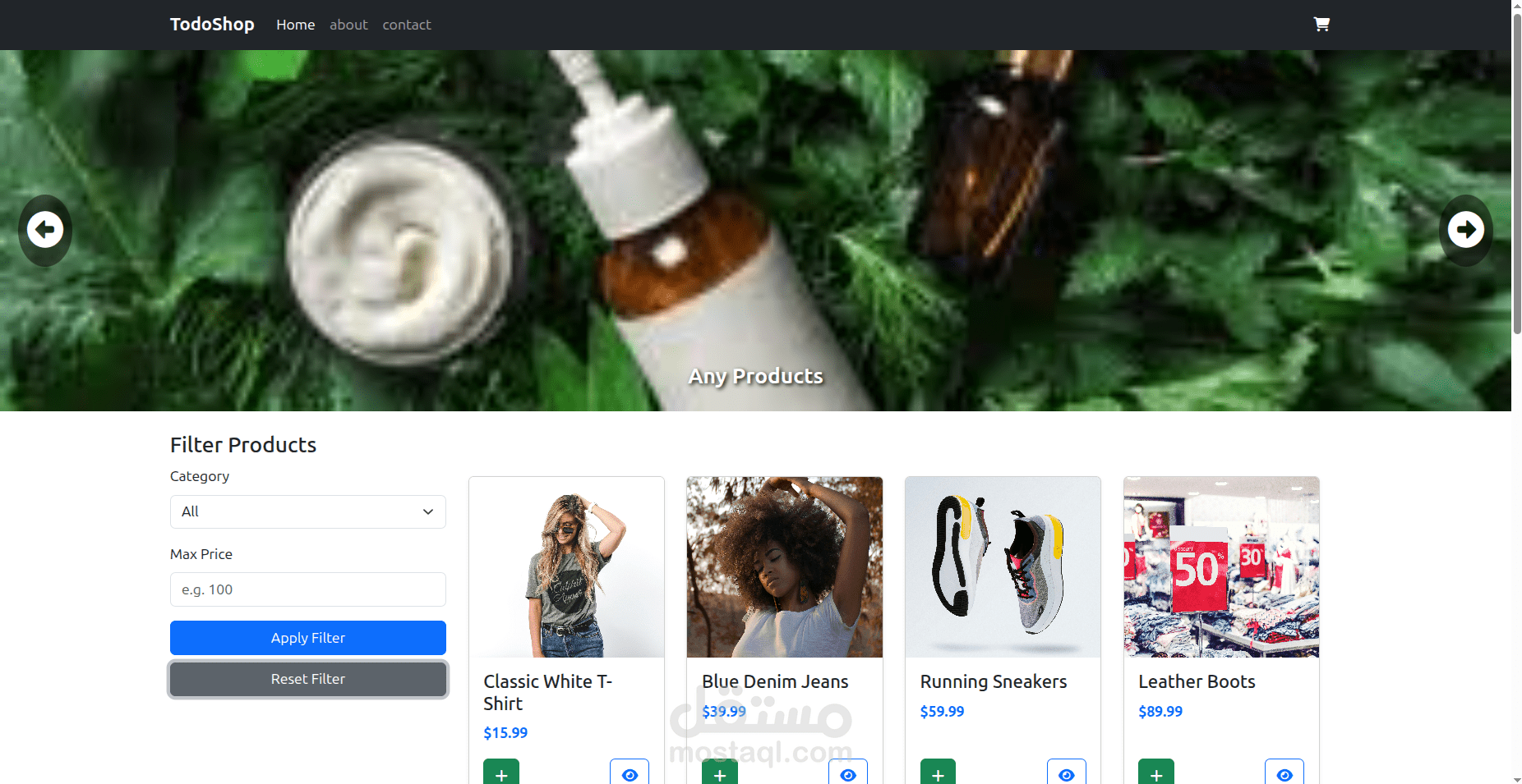 TodoShop – متجر إلكتروني تفاعلي