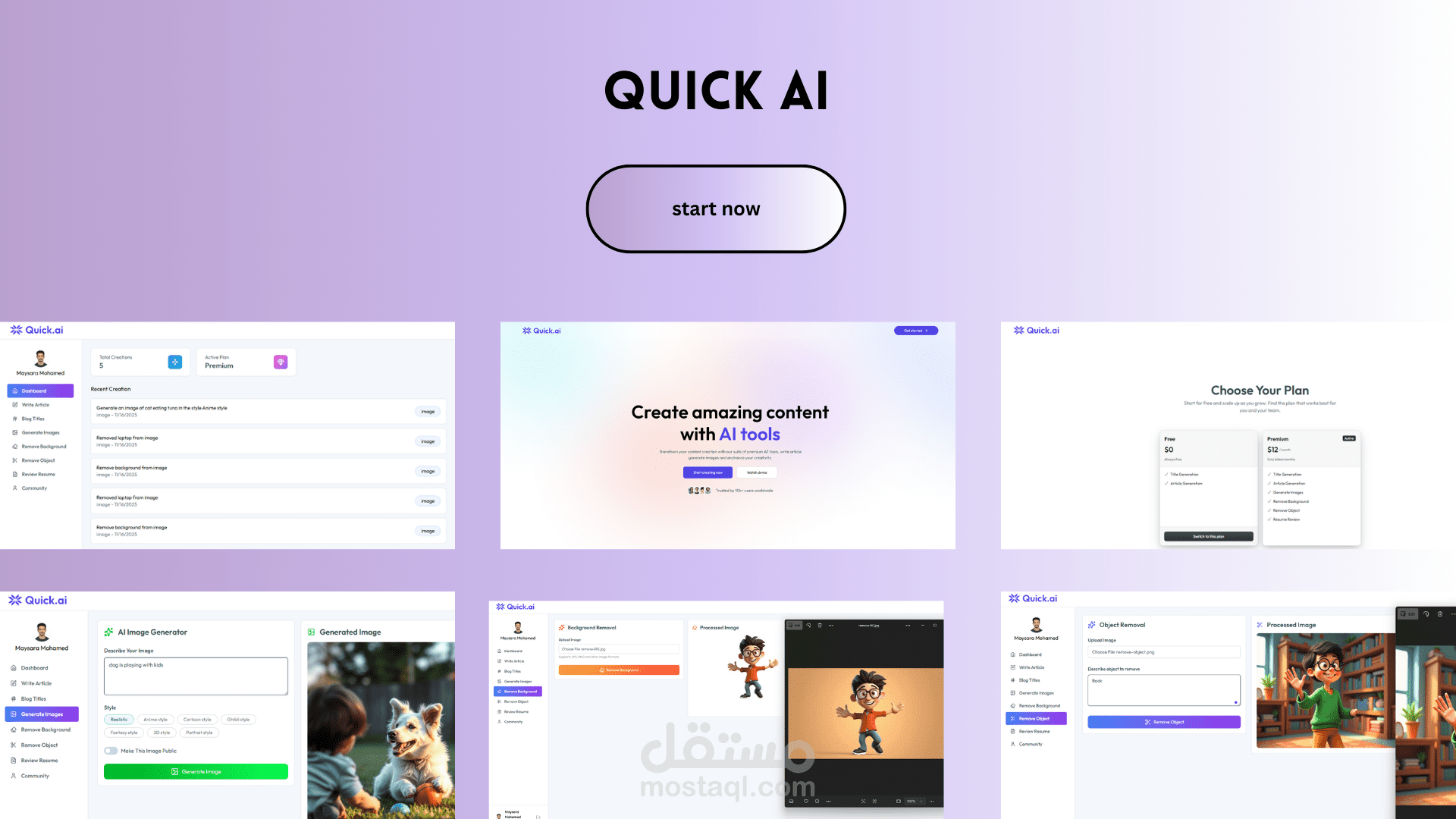 QuickAI - AI Content Creation Platform