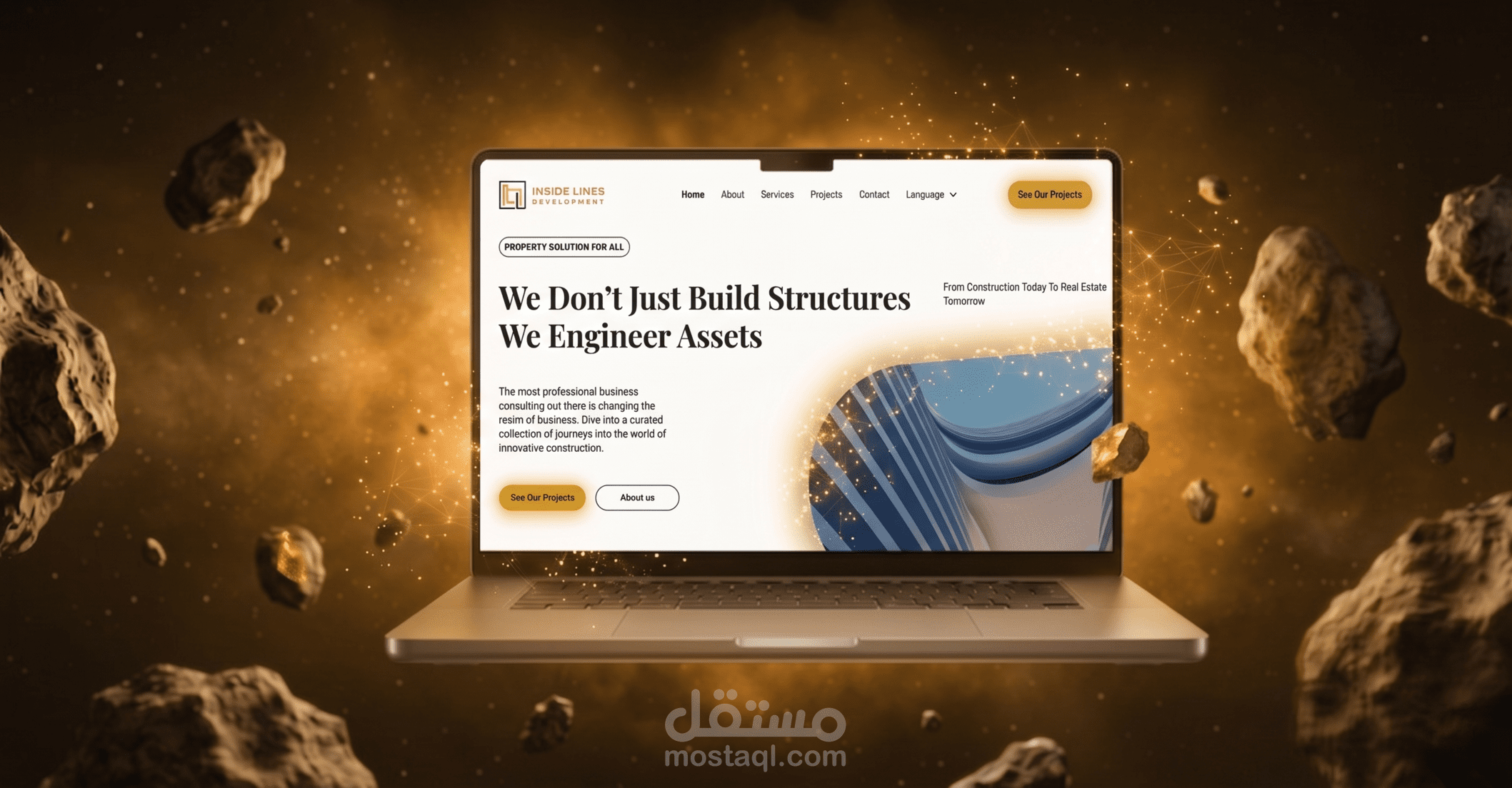 إعادة تصميم وتطوير موقع Inside Lines الهندسية — Webflow
