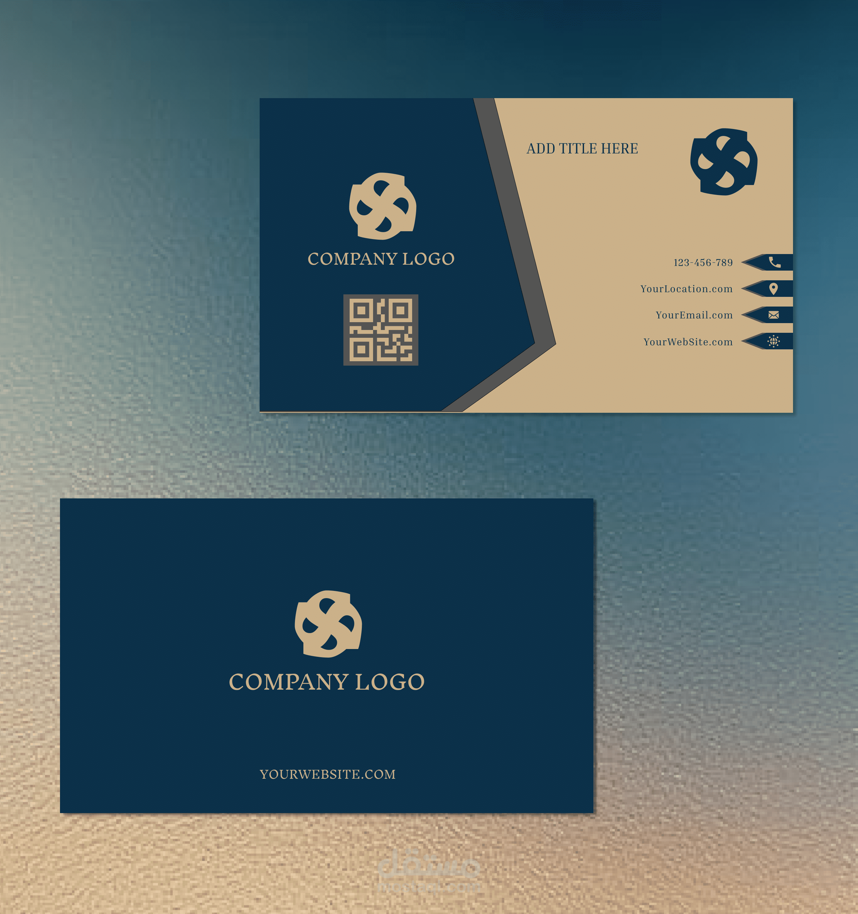 تصميم بطاقة أعمال احترافية وهوية بصرية أنيقة