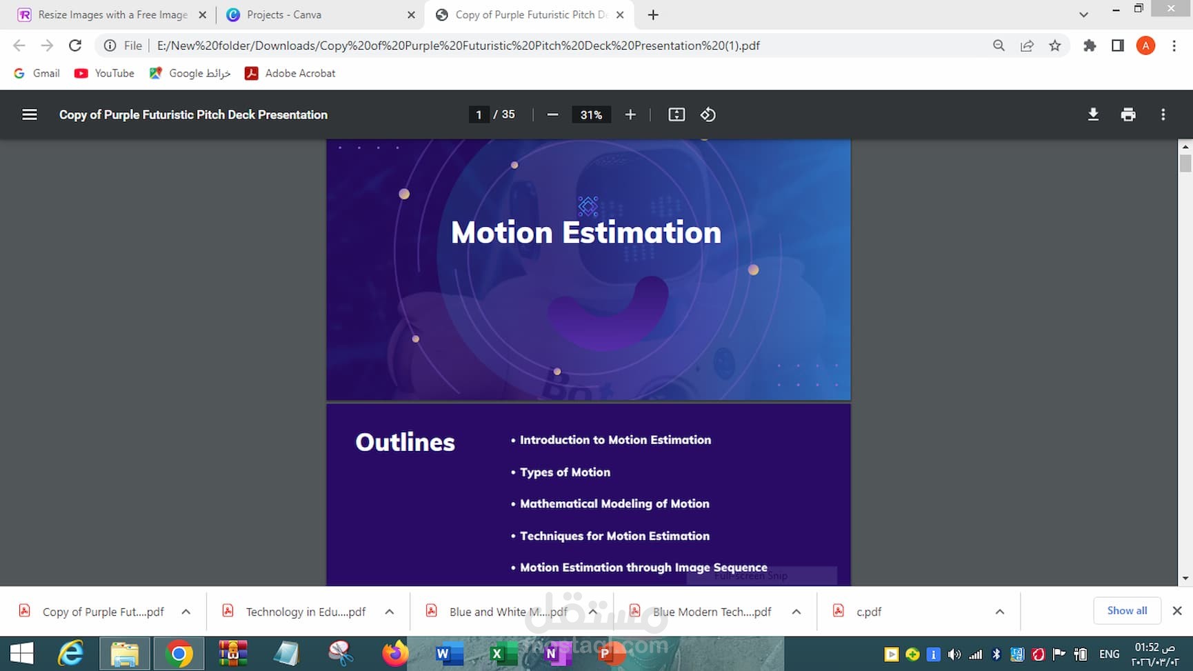 تصميم عرض تقديمي احترافي PowerPoint أو Canva جذاب وعصري