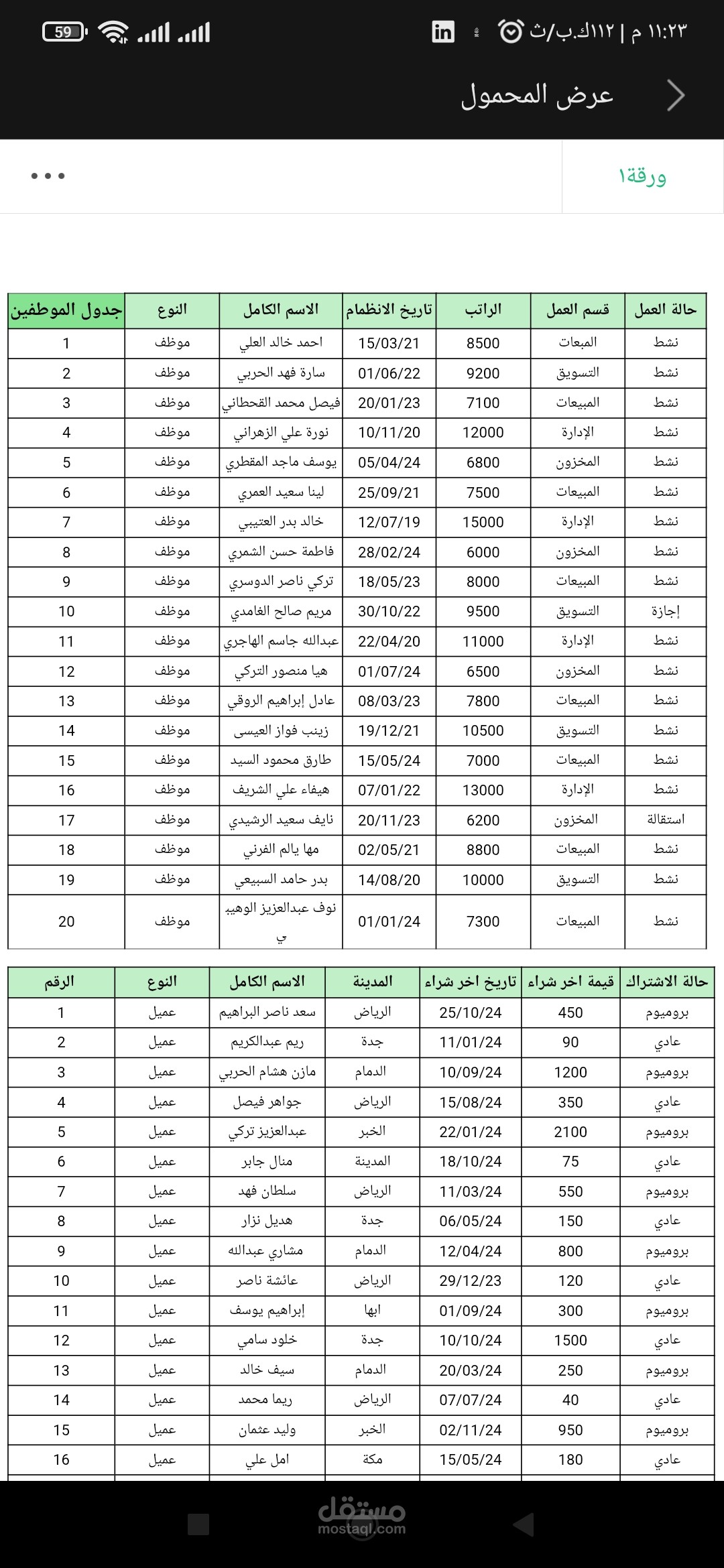 ادخال البيانات