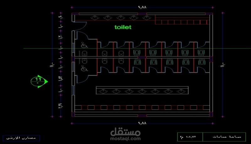 تعديل مخطط دورات مياه في محطة وقود