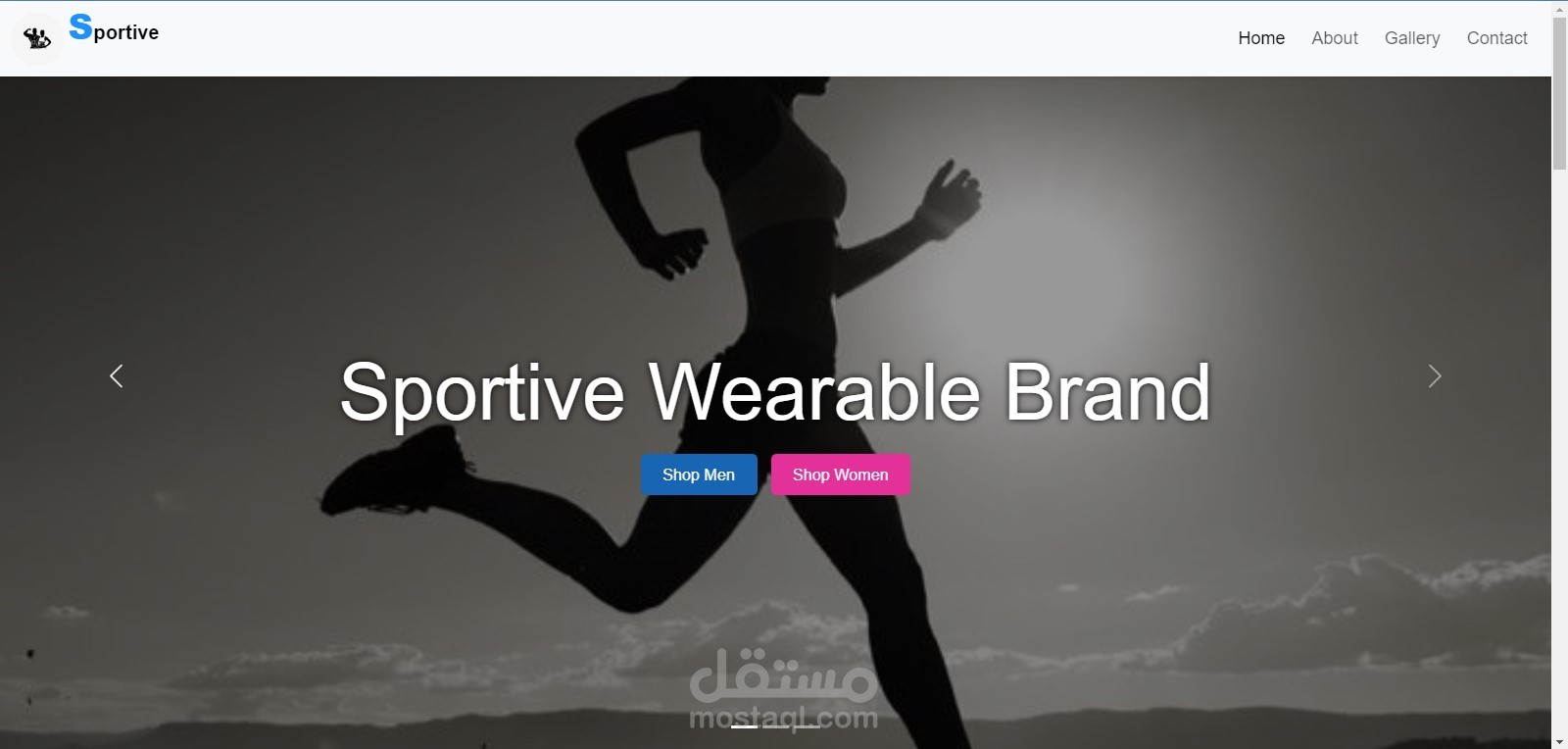 صفحة هبوط متجر الكترونى لملابس رياضية (تصميم فقط)