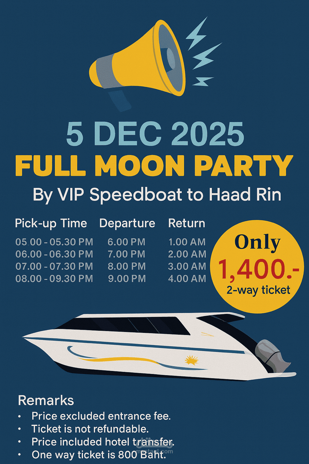 Full moon Party with speed boat koh phangan Thailand
