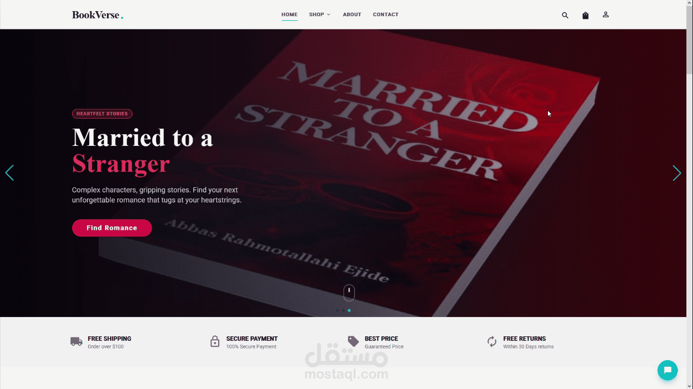 صفحة تفاصيل كتاب (Book Details) لتطبيق ويب