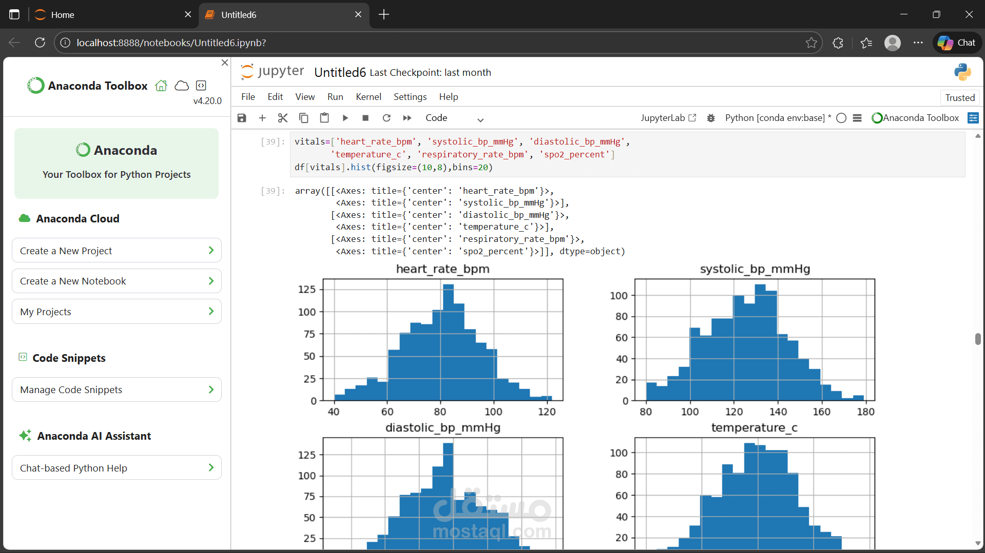 تحليل بيانات طبيه باستخدام بايثون