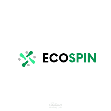شعار احترافي يعكس مفهوم الحركة والاستدامة لعلامة ECOSPIN