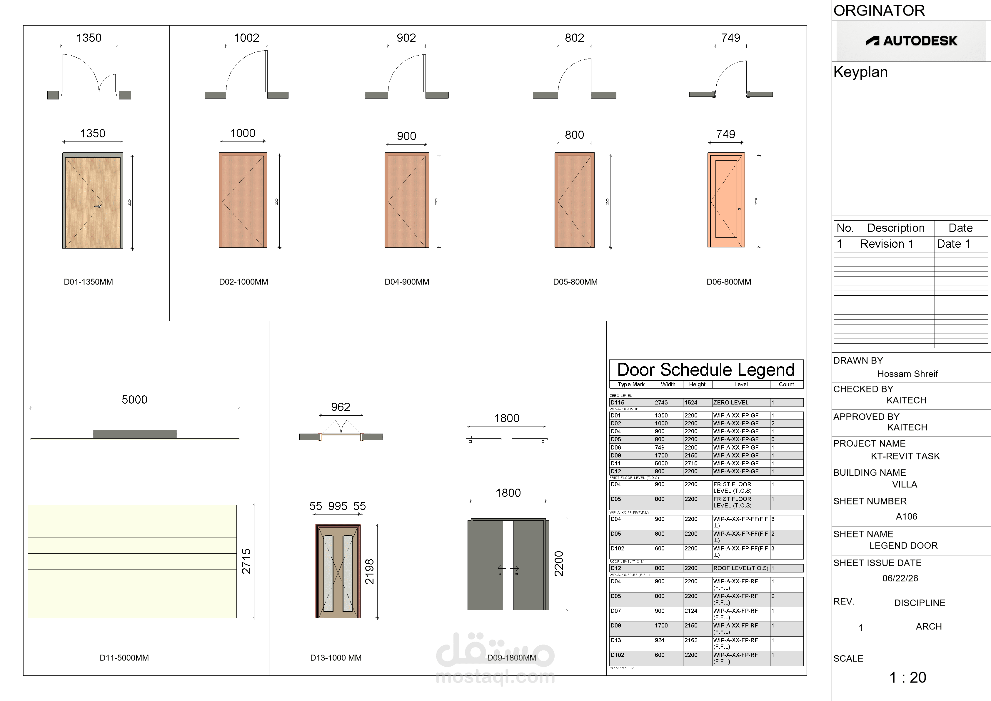 الرسومات التنفيذية لفيلا سكنية | BIM Architectural Working Drawings