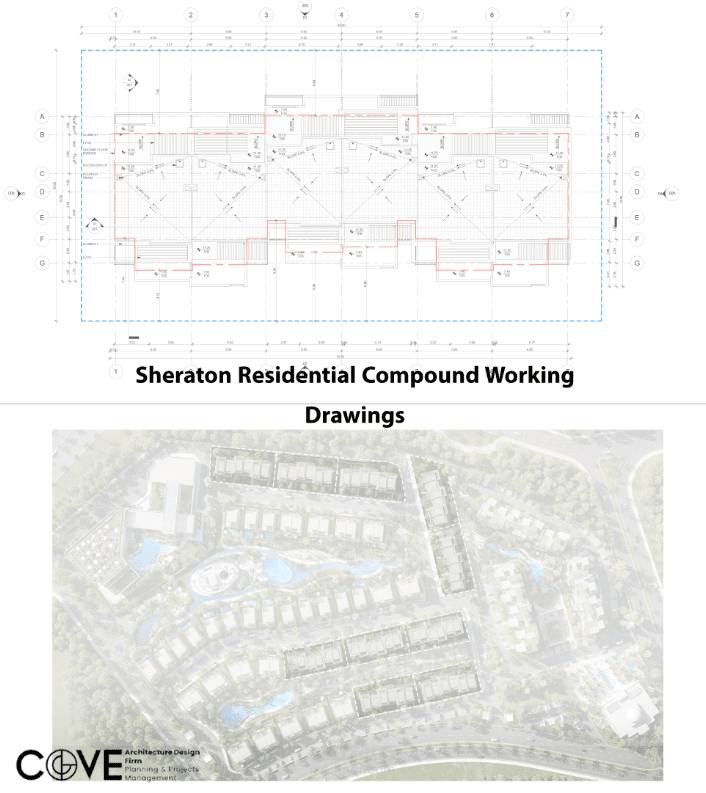 رسومات تنفيذية لمشروع كمبوند شيراتون السكني