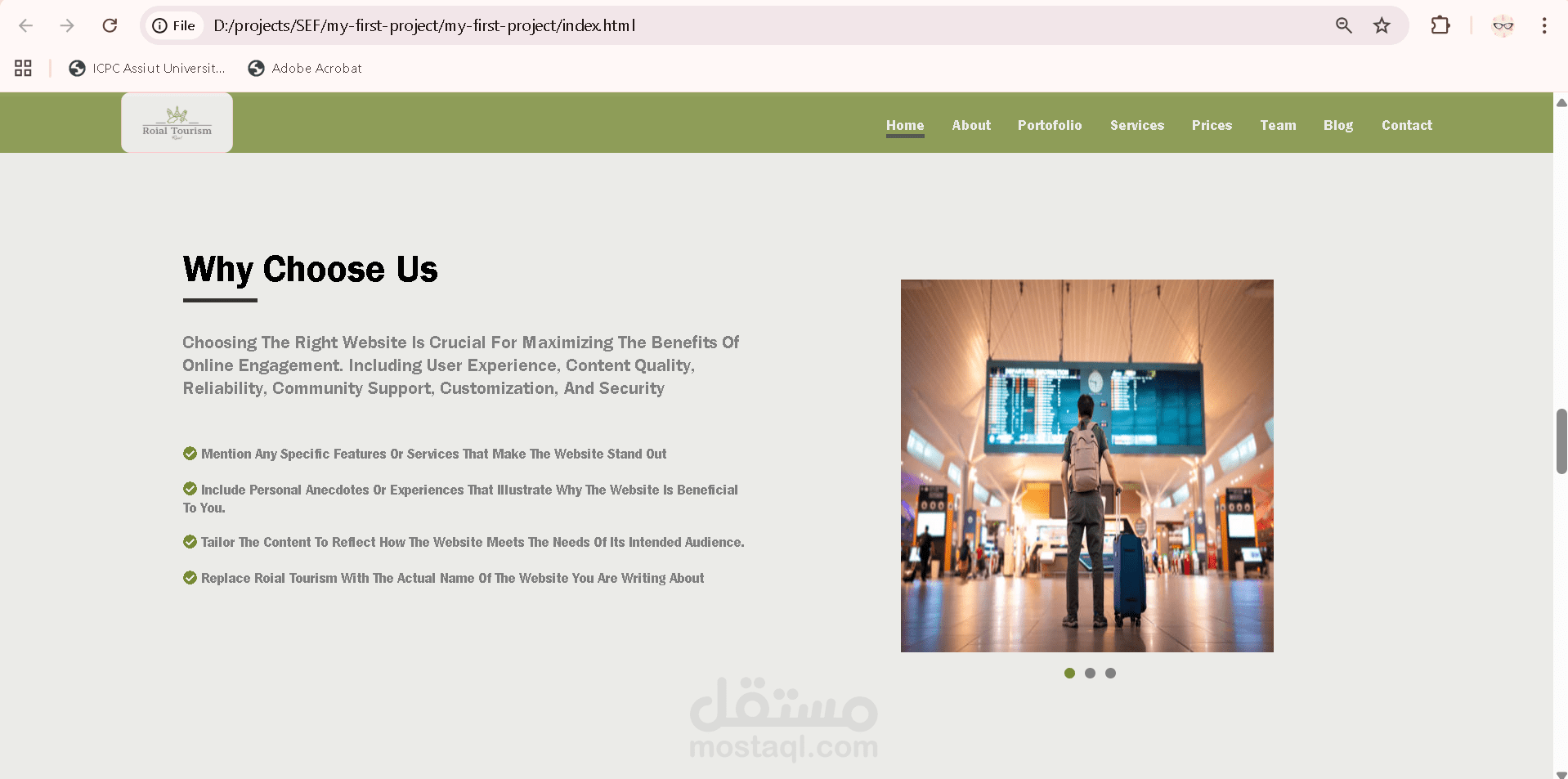 ويب  سايت لشركة سياحه Roial_tourism