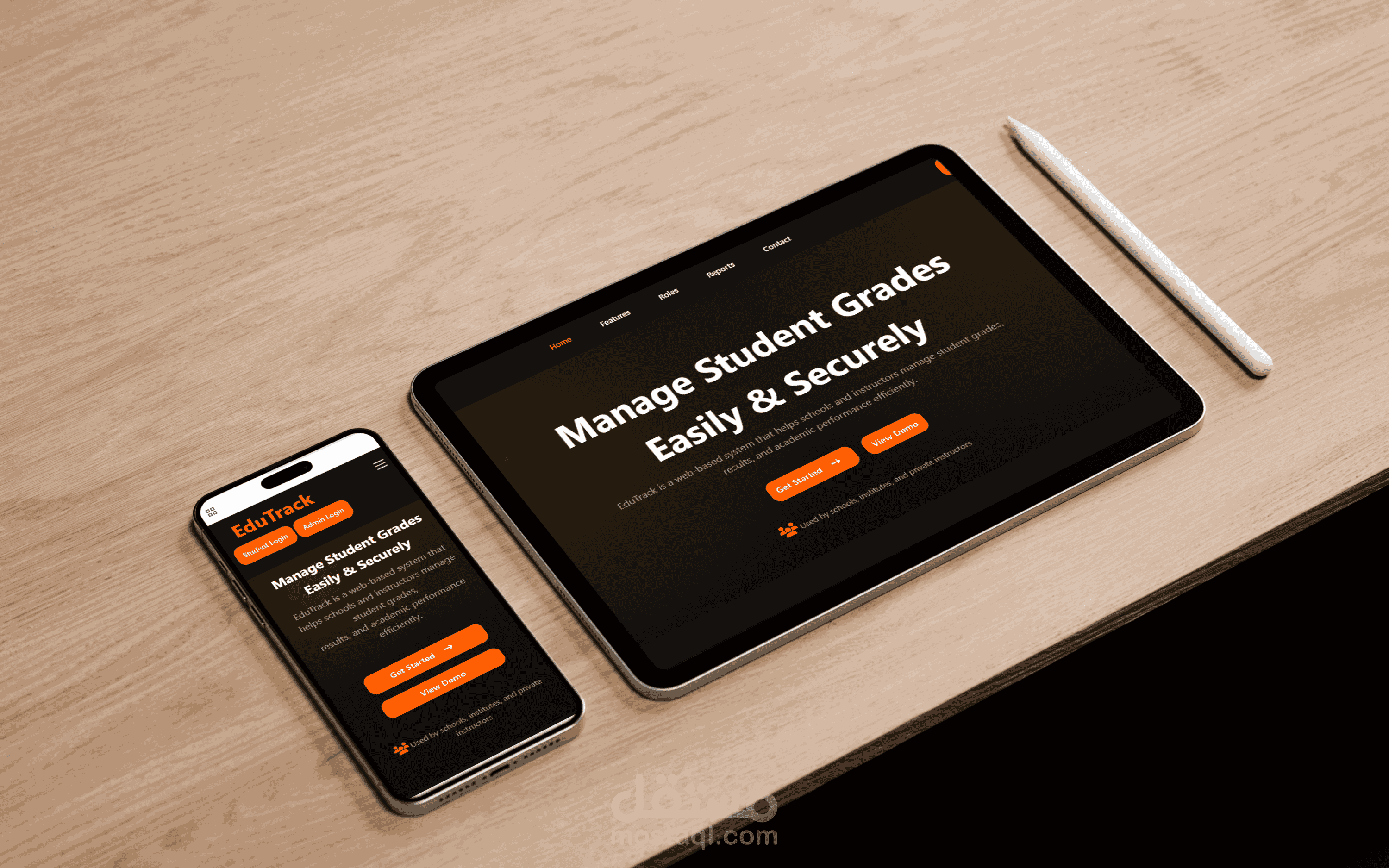 EduTrack Landing Page – صفحة هبوط تفاعلية (HTML, CSS, JS, Bootstrap)