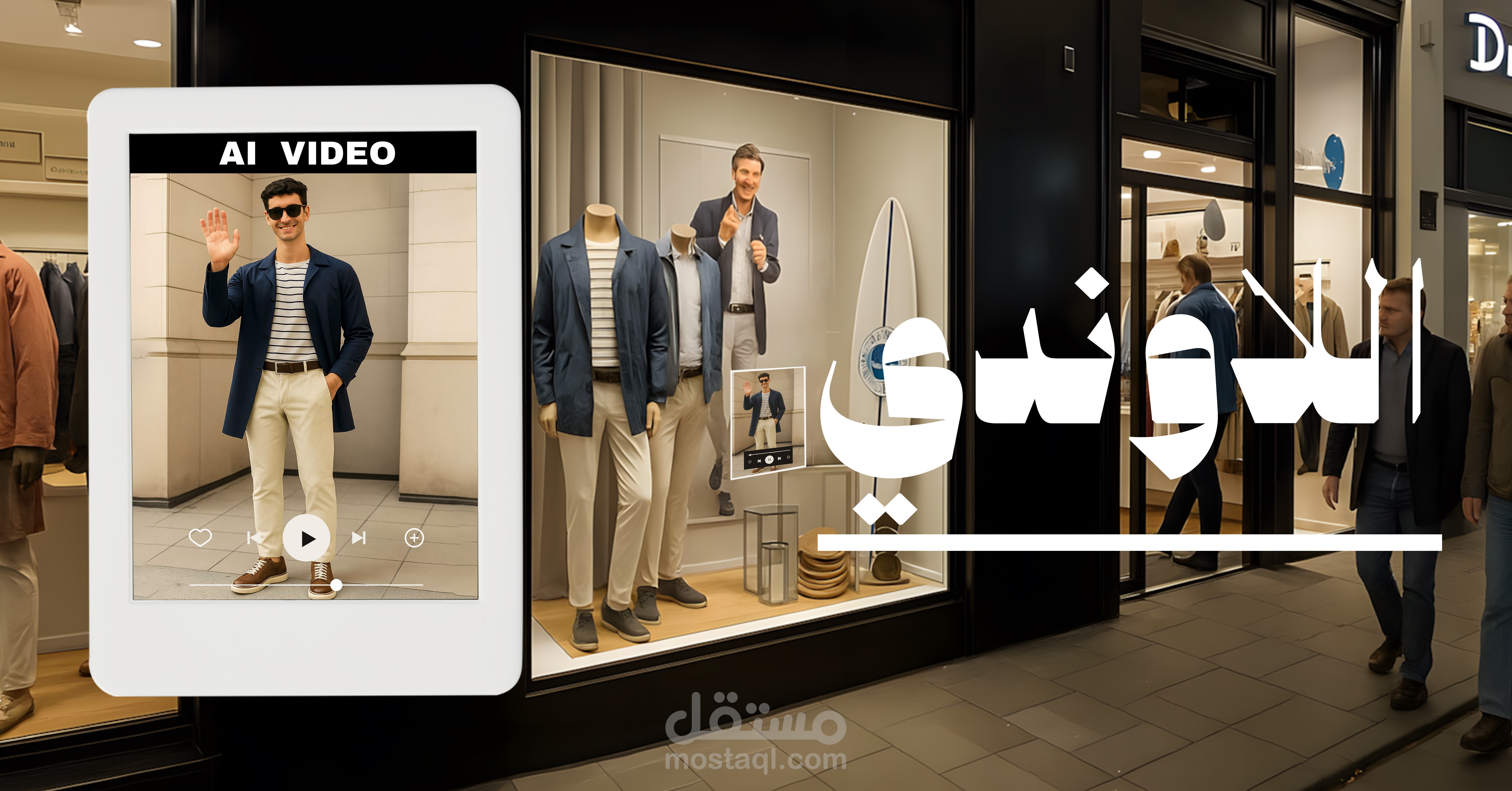 صميم غلاف (Cover) لـ AI Video وعرض منتجات رقمي" أو "Digital Product Showcase & AI Video Cover Design