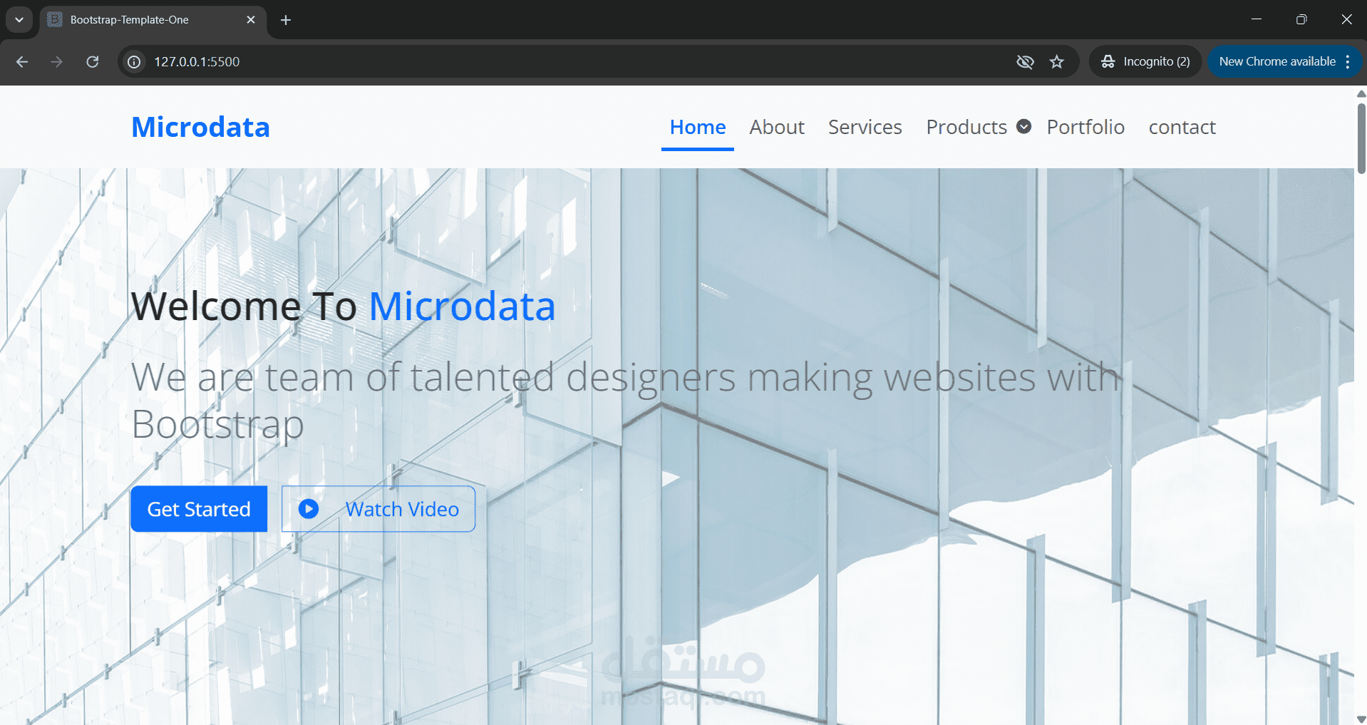 تصميم موقع Landing Page احترافي باستخدام Bootstrap