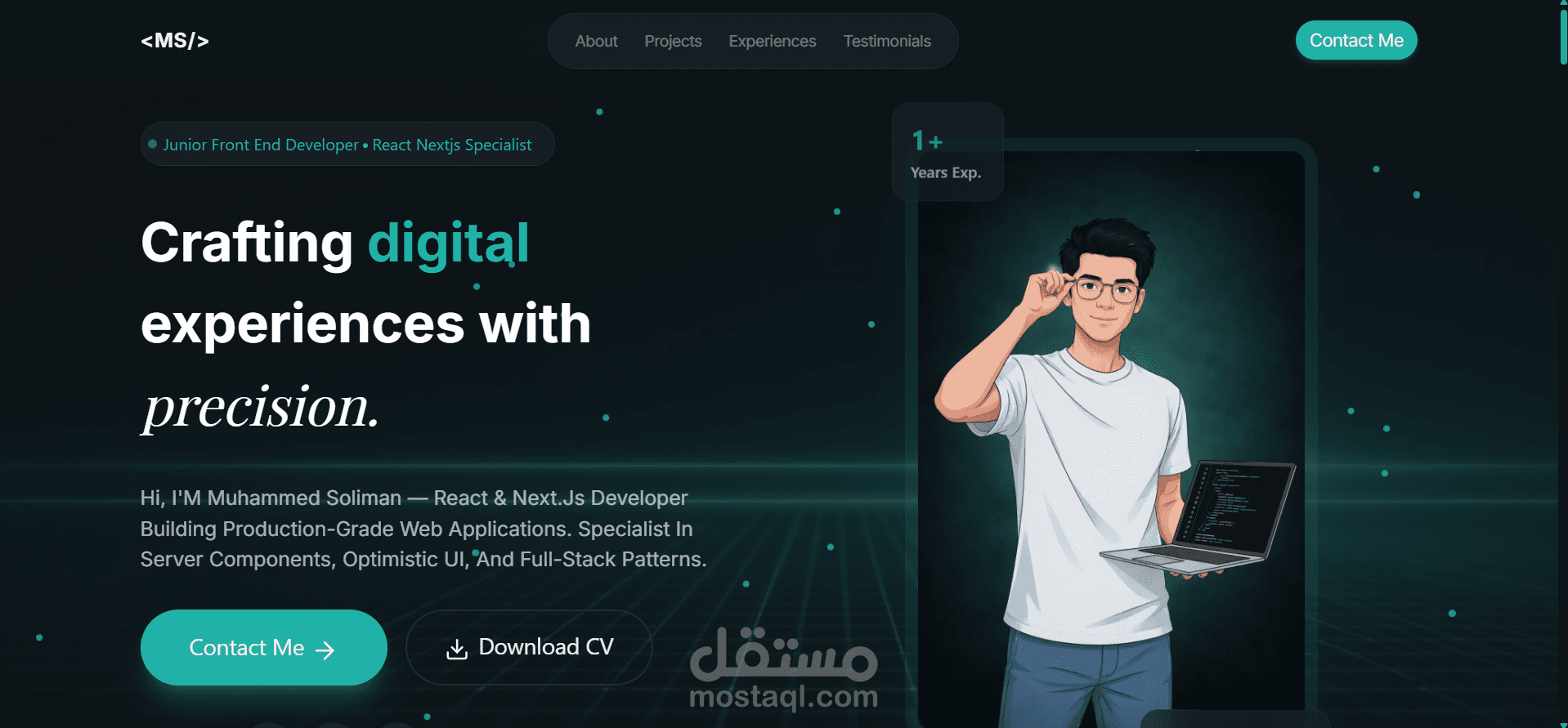 Modern Portfolio Website باستخدام Next.js و Tailwind