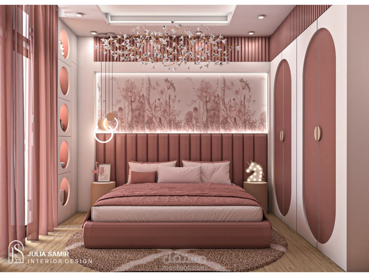 تصميم غرفة نوم بنات مودرن