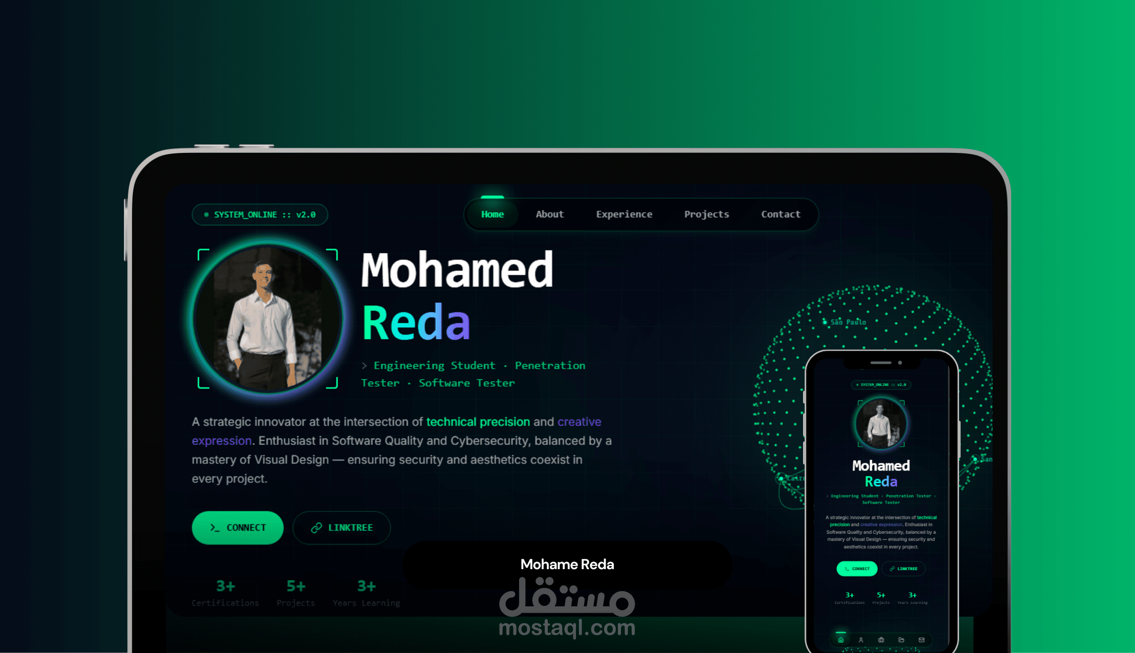 تصميم وتطوير موقع شخصي احترافي