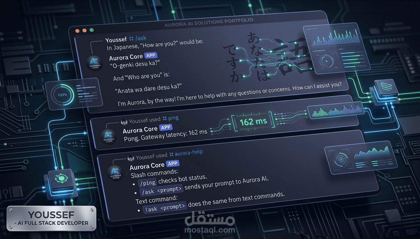 Aurora Core: Full-Stack Discord Integration & AI Assistant