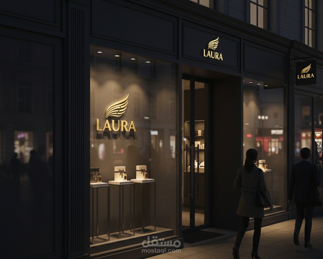 تصميم لوجو وموكاب لواجه المحل