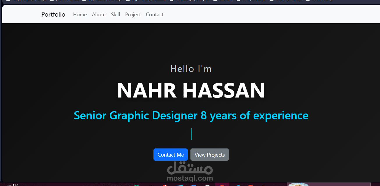 تصميم وتطوير موقع "بورتفوليو" احترافي لمصمم جرافيك