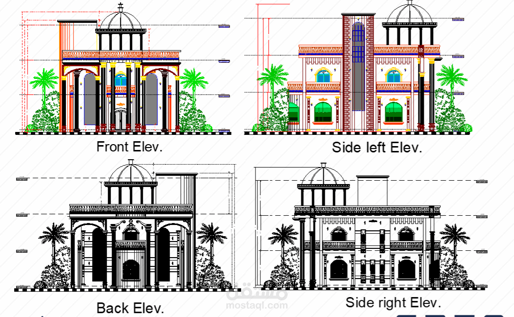 التصميم المعماري لفيلا بمساحة 100 م²