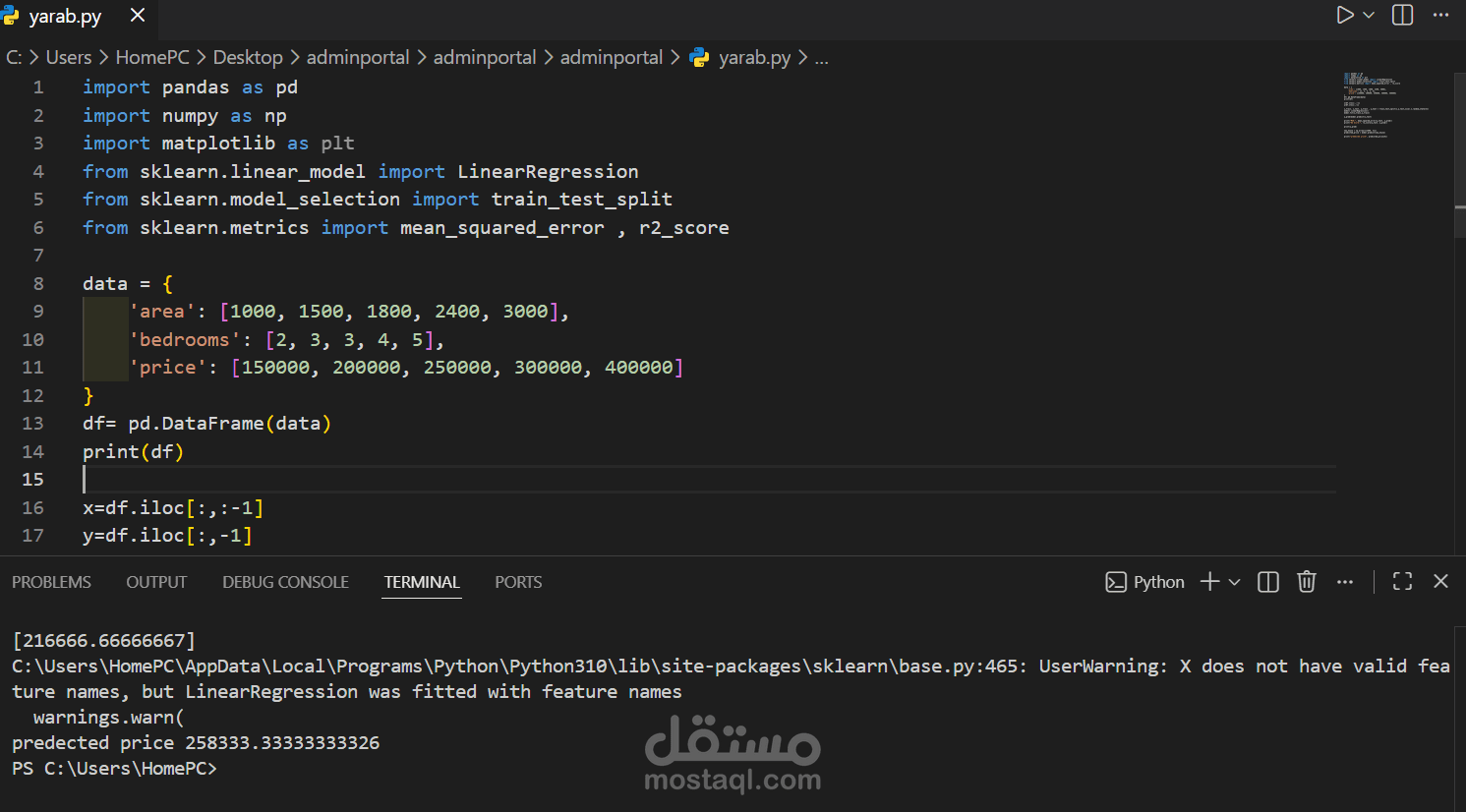 Simple House Price Prediction using Linear Regression