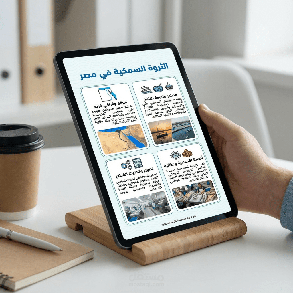 كتابه محتوى لبوست اعلاني عن الثروة السمكية