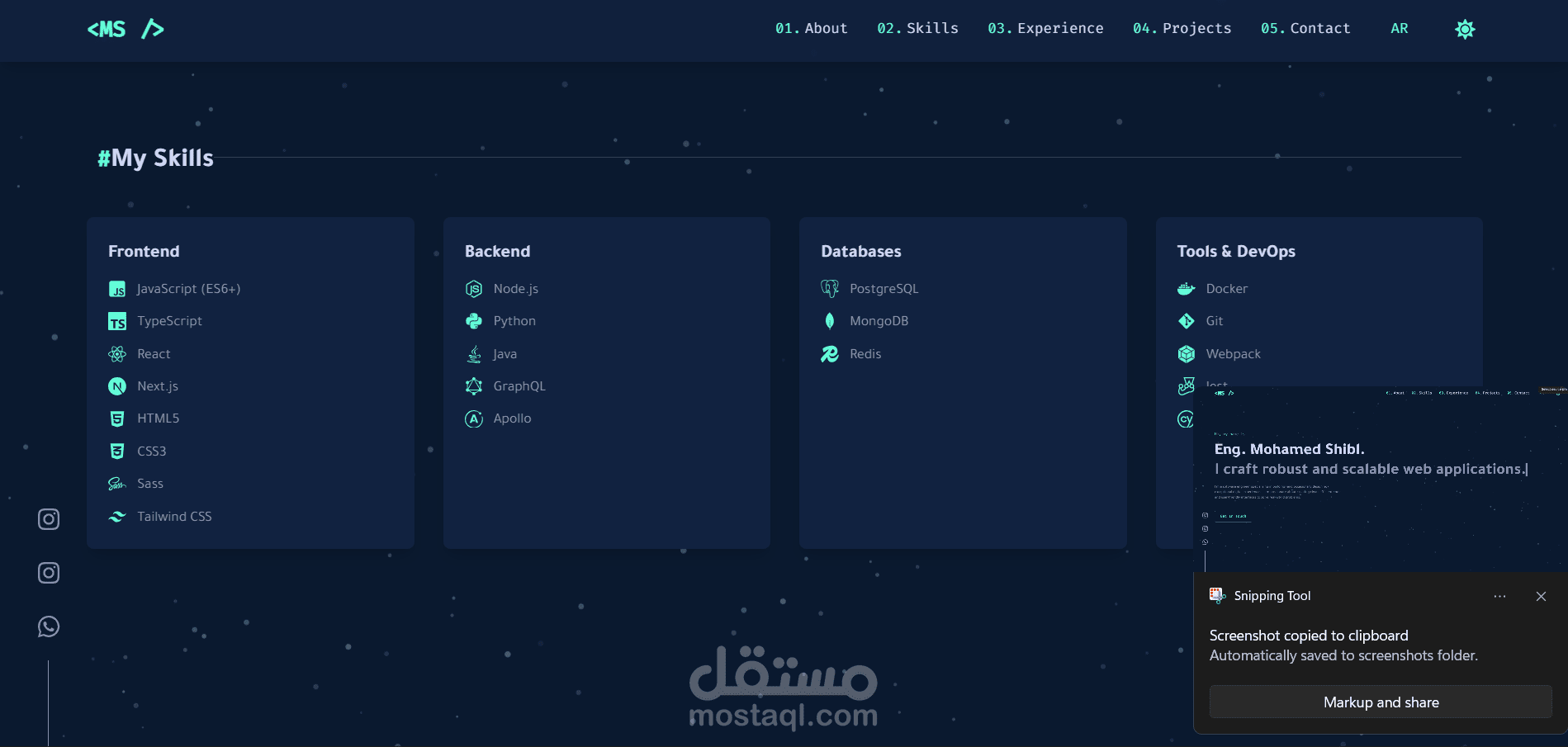 Portfolio شخصي