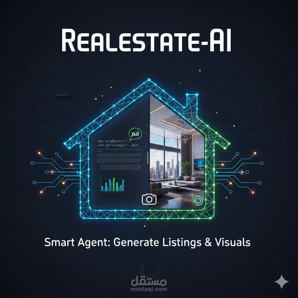 مطور تطبيقات ذكاء اصطناعي مدمجة (AI Full-Stack Developer) أو بشكل مخصص للمشروع: نظام RealEstate-AI: مساعد ذكي متكامل للتسويق العقاري