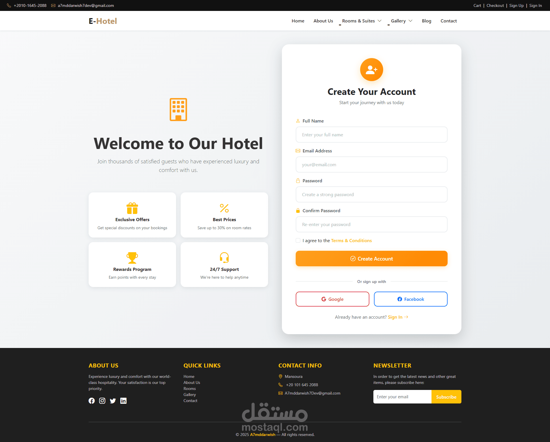 Hotel Booking System - Full Stack Microservices