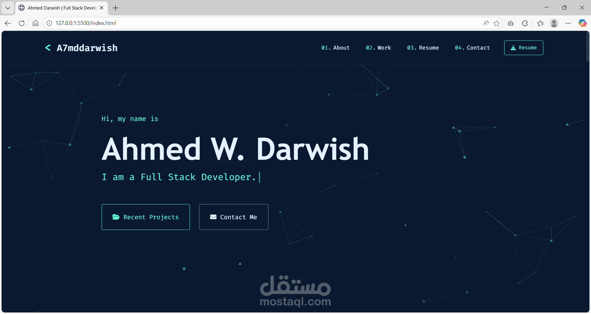 Portfolio احترافي لعرض الأعمال والخبرات بأسلوب عصري