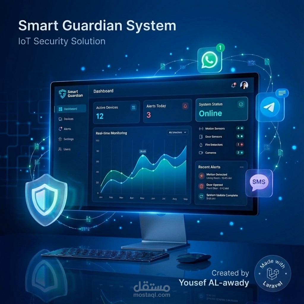 بناء نظام Smart Guardian من الصفر - حل أمني ذكي بستخدام إنترنت الأشياء (IoT)