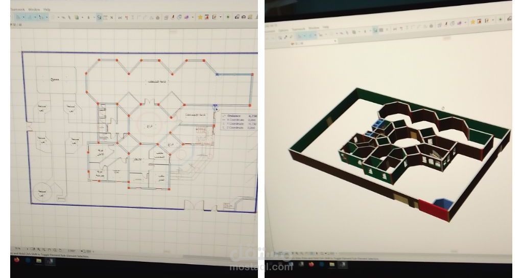 تصميم معماري سكني مع مخططات تنفيذية