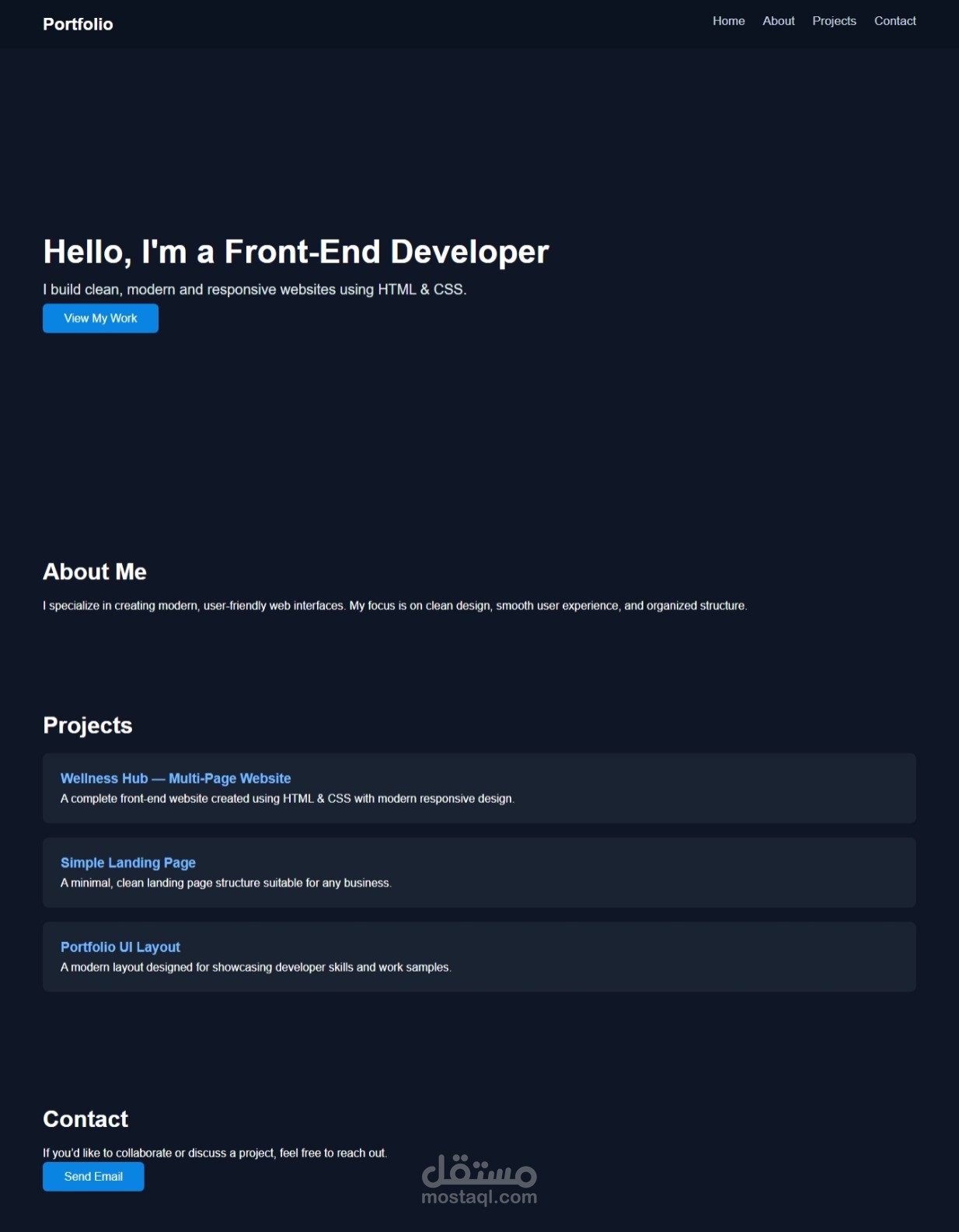 Simple Personal Portfolio website (HTML & CSS)
