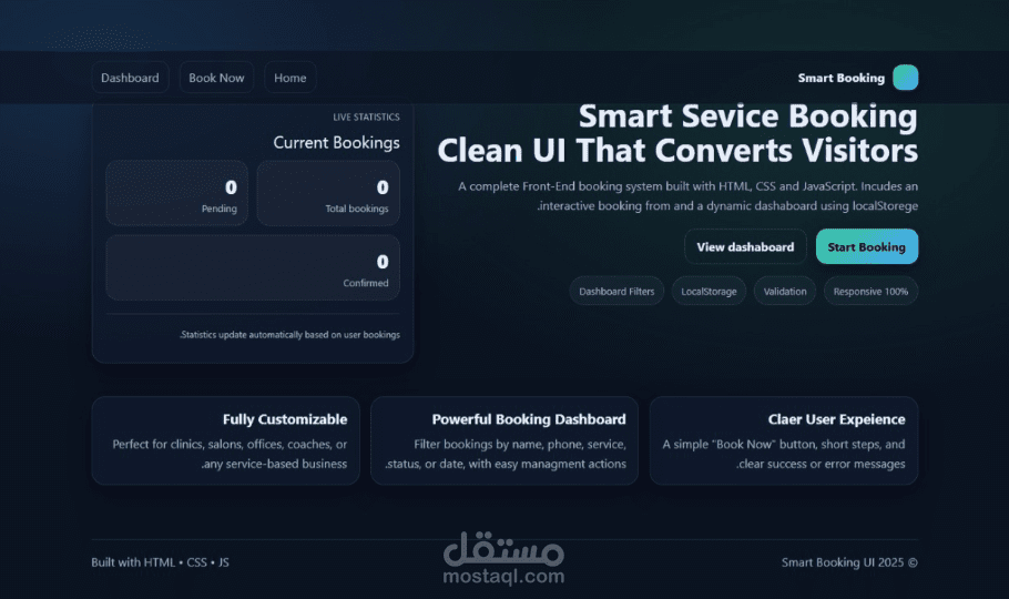 Smart service Booking Website (Front-End )